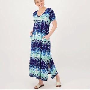 Belle by Kim Gravel petite print V-neck maxi dress